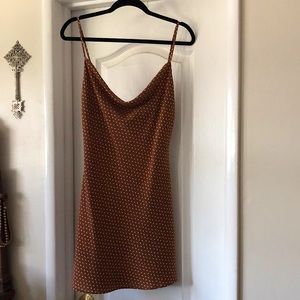 Polka dot cowl mini dress